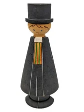 Vtg Sweden Scandinavian Handpainted Wood Man Aja Tra Uppsala Vastergotland Figur