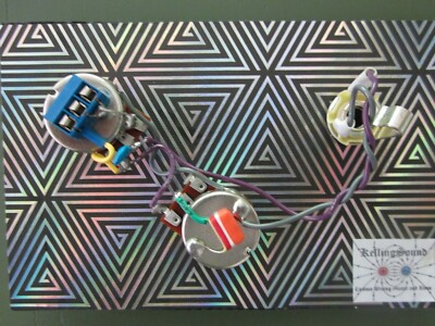 Solderless P Bass Harness .033 Tropical Fish Alpha Solid Shaft KellingSound