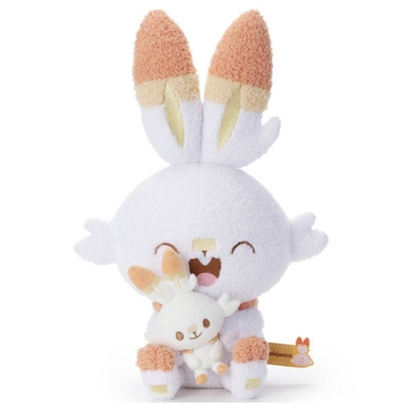 Pokemon Pokepeace Scorbunny with Mini Plush Ver. plush Doll JAPAN OFFICIAL