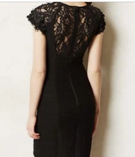 Anthropologie Maeve Women’s Lace  Floral Embellished Bodycon Dress Cocktail Sz 4