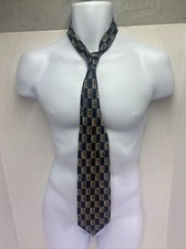 J. Ferrar Men's Necktie Tie Silk Cream Tan Rectangle Wide Made in USA
