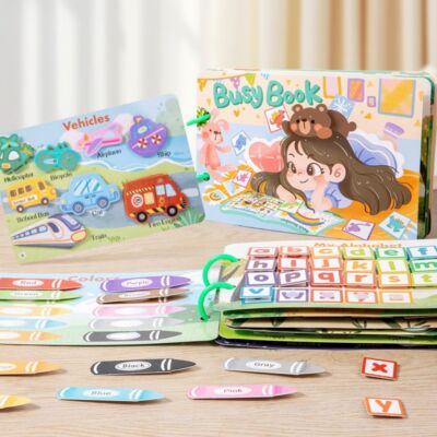 Lernspielzeug sensorisches Montessori Buch Kinder Spiel interaktiver pädagogischer Aufkleber
