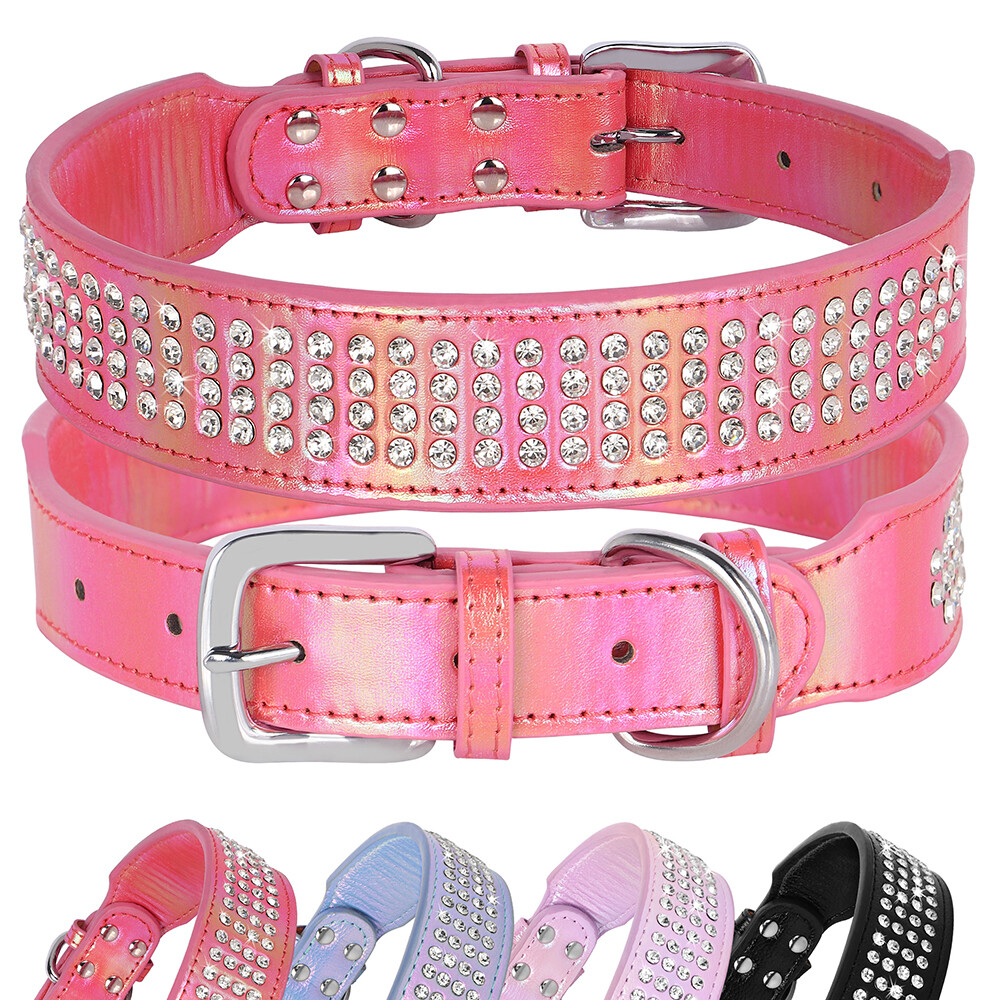 Amazon Pink Diamond Studded Dog Collar Teemerryca Pink Bling