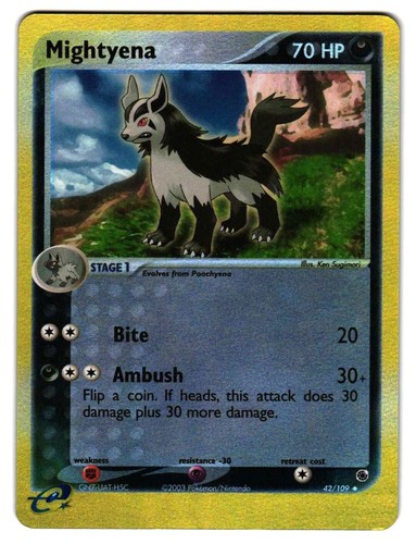 PSA 9 MINT Pokemon MIGHTYENA Holo Rare 2003 ex Ruby & Sapphire #10