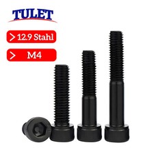 Viti cilindriche in acciaio M4 DIN 912 12.9 esagono interno testa cilindrica nuda M4x