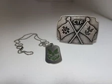 NEW HALO INFINITE DOG TAG + HALO 3 CTF CAPTURE THE FLAG METAL BELT BUCKLE