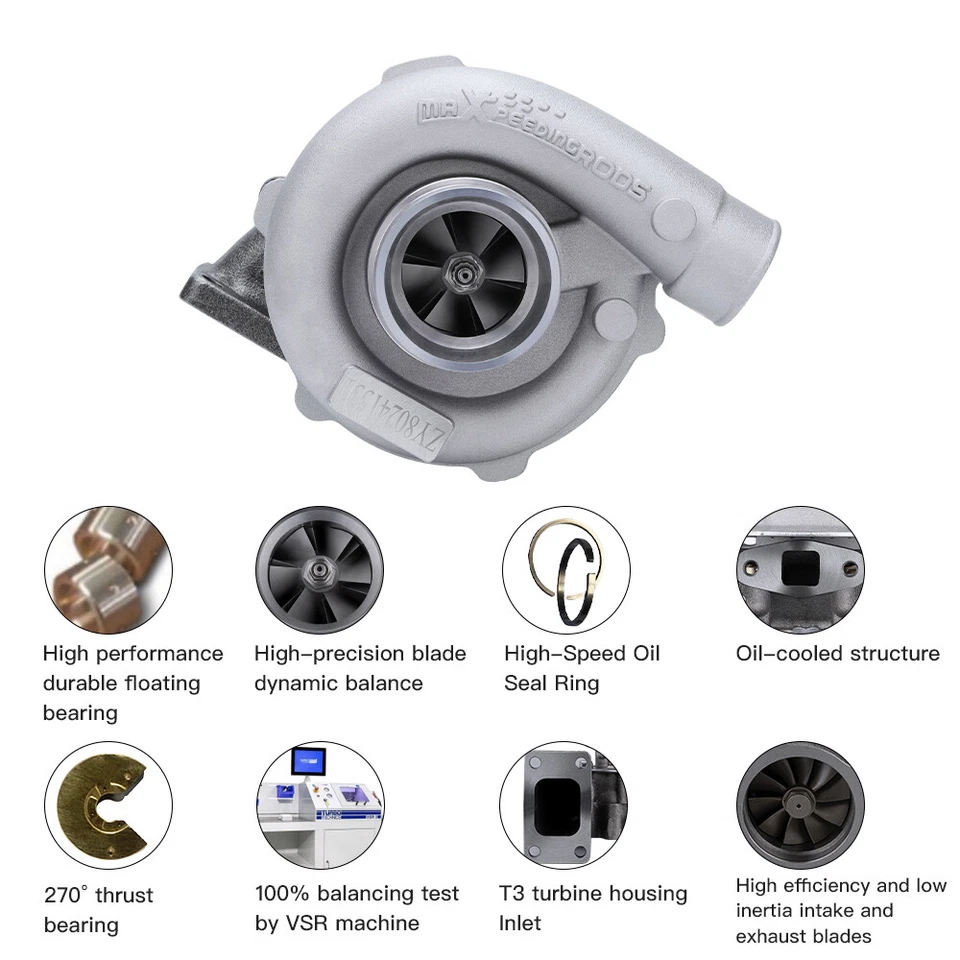 Турбинный компрессор T3 T4 T04E Turbo 0,57 0,5 A/R универсальный турбокомпрессор 400+л.с. - Изображение 2 из 4
