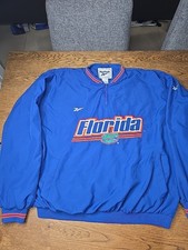 Florida Gators Reebok Pullover 1/4 Zip Jacket L Large Blue Vintage