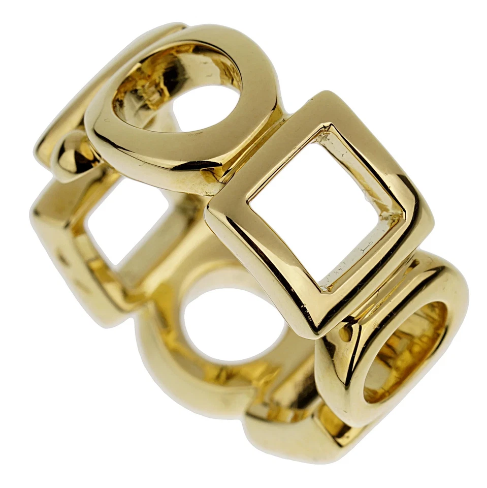 Anillo Chanel Shapes Vintage Oro Amarillo 18k Banda Cóctel Foto 2 de 3