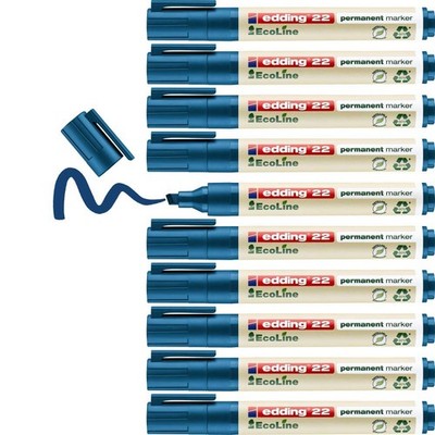 edding 22 Ecoline permanent marker - blue - box of 10 - chisel tip 1-5 mm - wate
