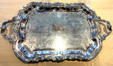 FB Rogers Silver Co Footed Dual-Handle Tray - Trademark 1883 - Silver Plated 
