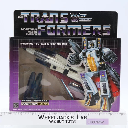 Ramjet 100% Complete W/BOX & UNUSED STICKER Vintage G1 Transformers Hasbro