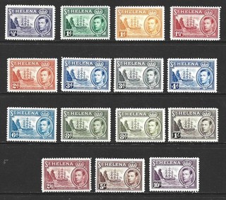 St Helena GVI 1938 1944 Mint MH Set to 10/ Shillings