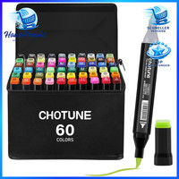 Alkohol Marker Set 60 Farben Mit Doppelter Spitze Und BüRste Zum Skizzieren