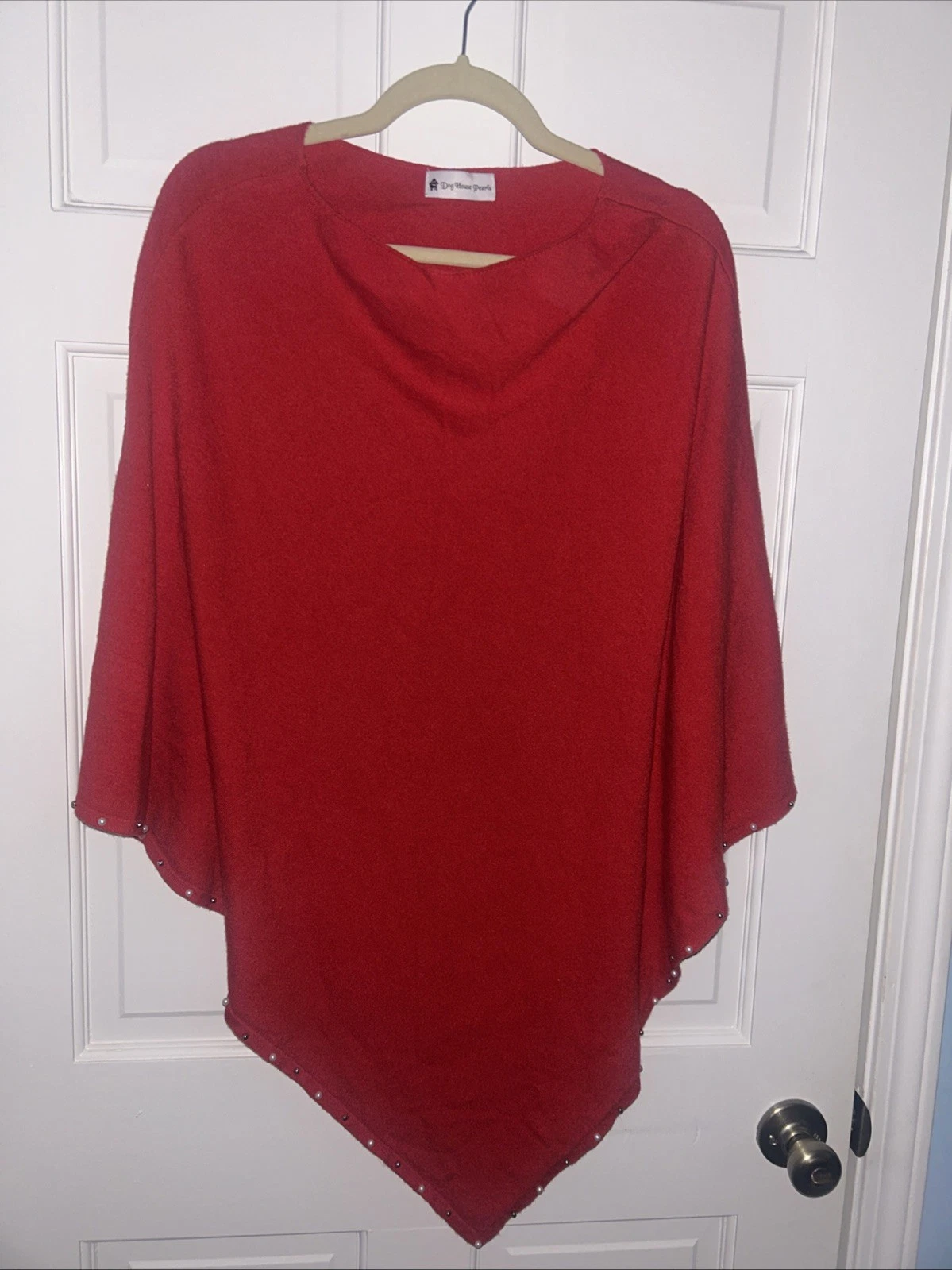 Dog House Pearls Red Poncho