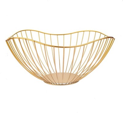 High Style Curved-Edge Modern Creative Stylish Single Tier Dish,Metal Iron Wire