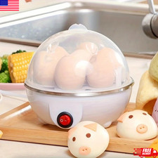 "Electric Easy Egg Cooker, 7-Egg Capacity, Soft, Medium, & Hard-Boiled Eggs"