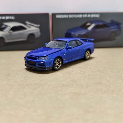 Paudi 1/64 Scale Nissan Skyline GTR R34 Blue Diecast Model Car Toy Gift