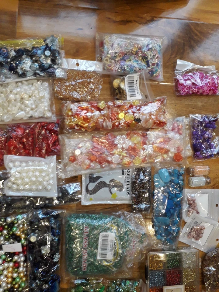 HUGE New Beads Jewellery Making Glass Seeds FANCY round Shapes Christmas Gems + - Image 3 of 4