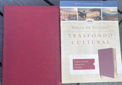 RVR, Biblia de Estudio Trasfondo Cultural, Leathersoft, Rojo Vino, Interior a...