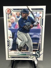 2021 Bowman #BP-132 Taylor Trammell ROOKIE CARD Seattle Mariners. rookie card picture