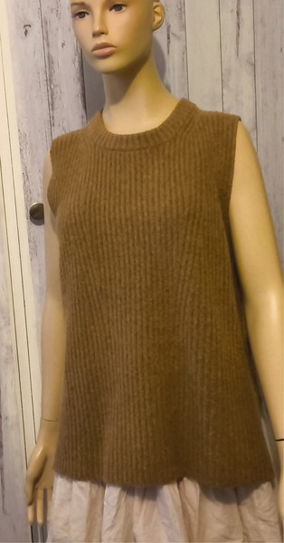 SUSSAN sleeveless jumper brown KNIT vest size XL 14 16 ladies polyester nylon
