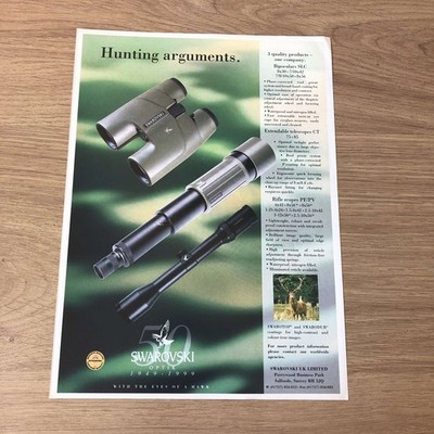 GUNS115 MAGAZIN WERBUNG 12X9 SWAROVSKI OPTIK 1949   1999