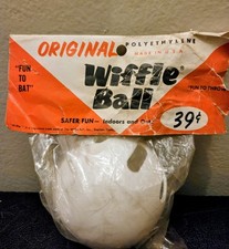 Vintage Original Wiffle Ball Sealed 39¢ Header Bag Pack USA NOS Polyethylene