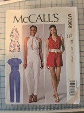 7366 MCCALLS PATTERN JUMPSUITS ROMPERS  MISSES SIZES 14 16 18 20 22  UNCUT NEW