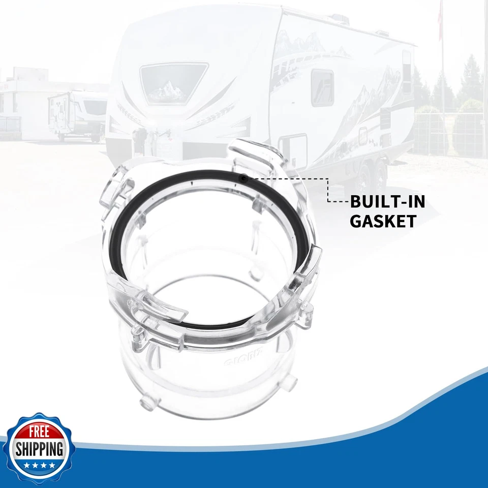 GLOBIZ 3.5" RV Clear Sewer Hose Adapter Sewer Hose Extender Compatible with M - Image 4 of 4