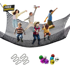 6.5x9.8FT Climbing Cargo Net Double Layer Playground Tree House Safety Net