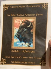Buffalo Cross Stitch Pattern Kustom Krafts JWN-003 JW Baker Native American Art