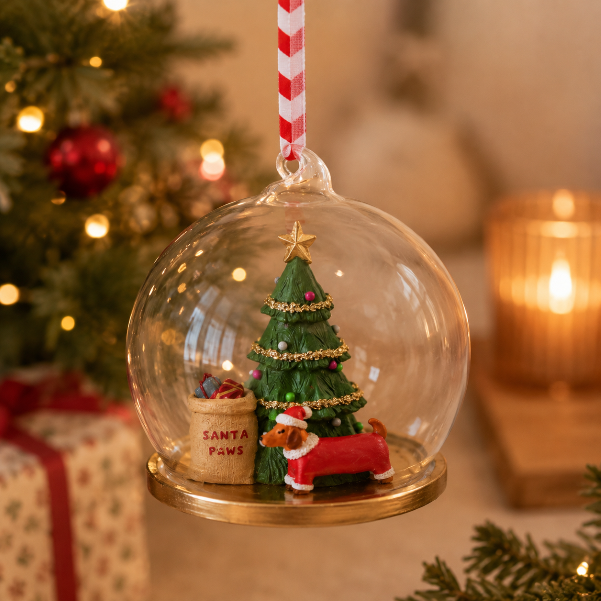 Sass & Belle Sausage Dog Christmas Tree Dome Decoration Gift Idea for Dog Owners