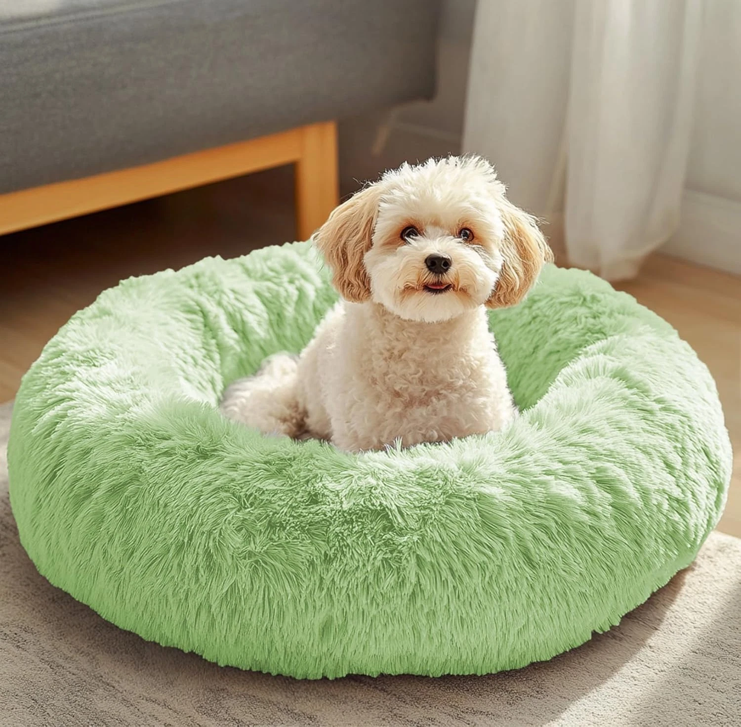 Dog & Cat Bed, Calming Anti-Anxiety Pet Bed for Small Dogs, Fluffy Donut Cushion
Opens in a new wind