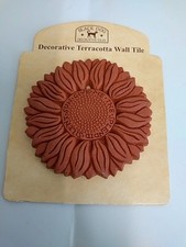 Black Dog Decorative Terracotta Wall Tile Sunflower  Pattern Made in England