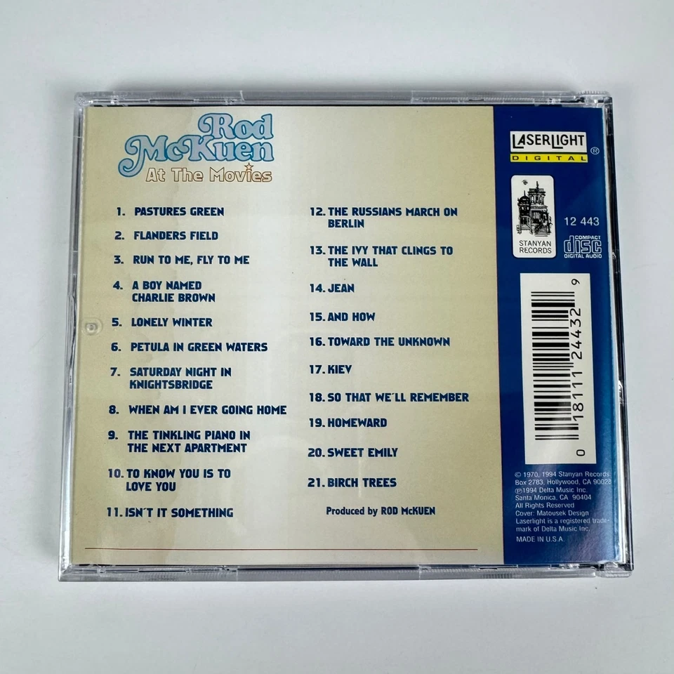 At the Movies by Rod McKuen (CD 1994) 21 tracks new case - Imagem 4 de 4
