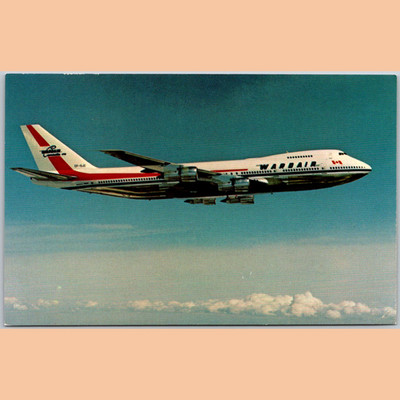 Postcard Wardair Boeing 747 CF-DJC  Phil Garratt  Jet Airliner
