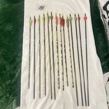 Mixed Lot Of 14 Arrows - Carbon Express , Easton, Gold Tip w/ Muzzy Arrow Tip