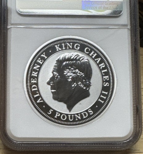 2024 Alderney Bald Eagle 2 oz Silver Proof UHR NGC PF70 Ultra Cameo FDOI Signed! - Picture 4 of 5