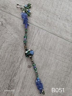 Handmade, One Of A Kind, Lampwork Glass And Swarovski Crystal Beaded Bracelet
