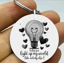 You Light My World Loke Nobody Else Bulk Lover Date Stainless Keychain