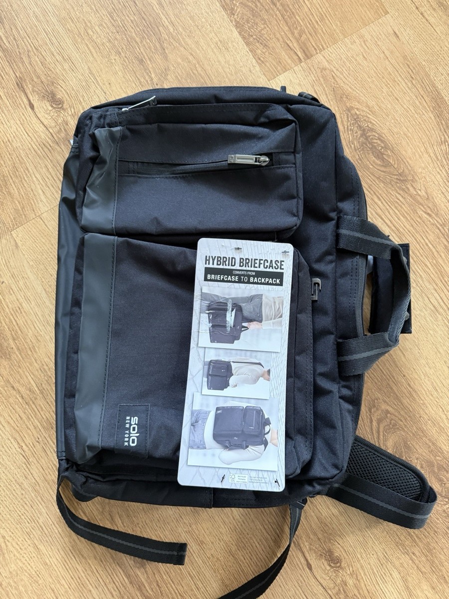 Soho Unisex Backpack/messenger/hybrid Briefcase Bag New Black