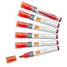 Image of Nobo Liquid Ink Whiteboard Pens Chisel Tip 10 Pack 1915384