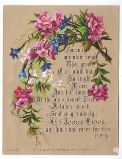 W10 VICTORIAN RELIGIOUS CARD FLOWERS HELGA VON CRAMM C. CASWELL