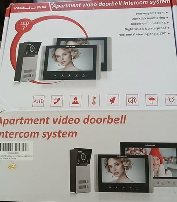 New Wired Video Intercom System, 7'' Ring Video Doorbell, See Description Below