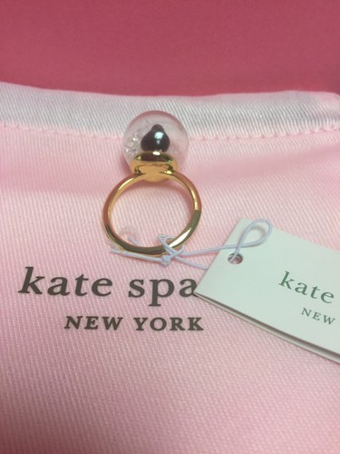 NWT Kate Spade New York Arctic Friends Penguin Snow Globe Gold Tone Ring Size 8 - Picture 4 of 12