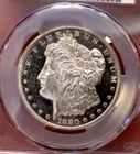 MORGAN SILVER DOLLAR 1880 S CAC MS 62 GLASSY MIRRORS OBV DMPL LOOKS PL