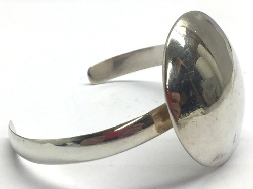 Unique Silver Button Bangle .925 Sterling Silver 8 Inch - Picture 4 of 6