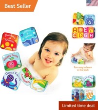 Set of 4 Waterproof Floating Baby Bath Books - Fun Educational Learning Toys