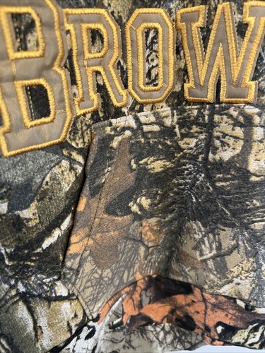 Camo Browning Real Tree Camp Hoodie Medium Lettering Lined Hood Hunting Outdoor - Picture 12 of 13